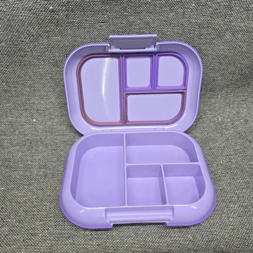 Bentgo Kids Bento Lunch Box Purple 5Compartment Leak-Proof School Good Condition